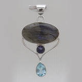 Rainbow Moonstone Silver Pendants