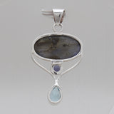 Rainbow Moonstone Silver Pendants