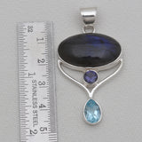 Rainbow Moonstone Silver Pendants