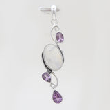 Moonstone & Amethyst Silver Pendants
