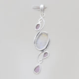 Moonstone & Amethyst Silver Pendants