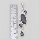 Moonstone & Amethyst Silver Pendants