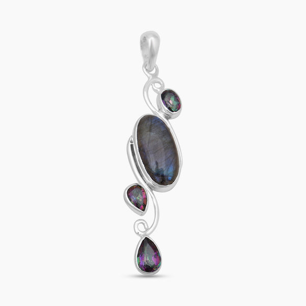 Moonstone & Amethyst Silver Pendants