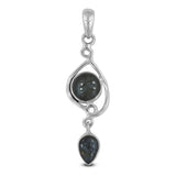 Natural Blue Topaz Sterling Silver Pendant