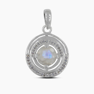 Rainbow Moonstone Silver Pendants