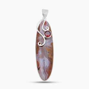925 Sterling Silver Aqua Nueva & Garnet Pendants