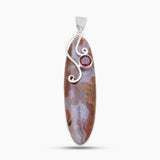 925 Sterling Silver Aqua Nueva & Garnet Pendants