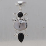 Dendritic Opal Silver Pendant