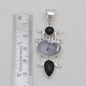 925 Silver Dendritic Opal Pendants