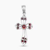 925 Sterling Silver Garnet Cross Pendants