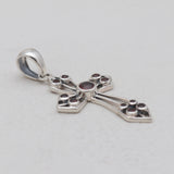 925 Sterling Silver Garnet Cross Pendants