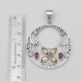 Citrine & Garnet Silver Designer Pendants