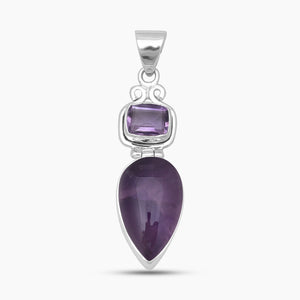 Super Seven & Amethyst Silver Pendants