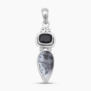 925 Sterling Silver Dendritic Opal Pendants