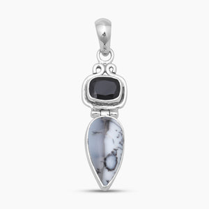 925 Sterling Silver Dendritic Opal Pendants