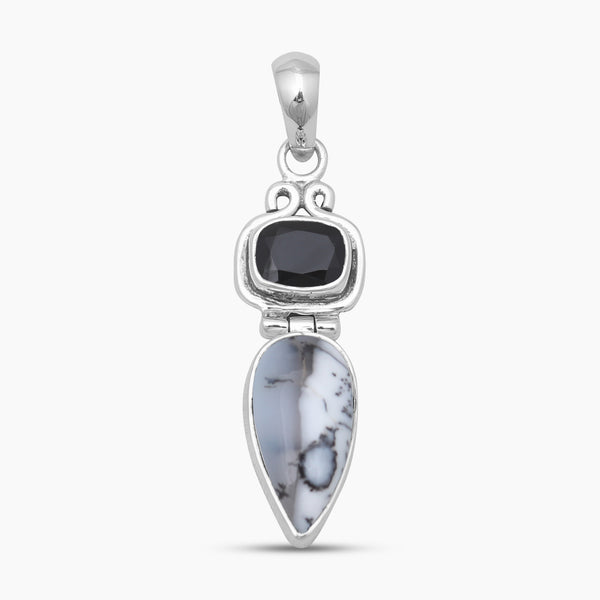 925 Sterling Silver Dendritic Opal Pendants