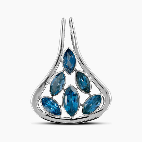 925 Silver Blue Topaz Pendants
