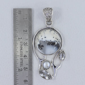 Dendritic Opal Silver Pendants