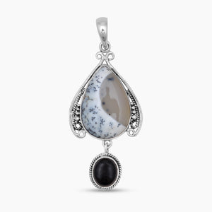 Dendritic Opal Silver Pendants
