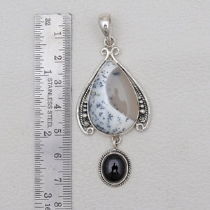 Dendritic Opal Silver Pendants