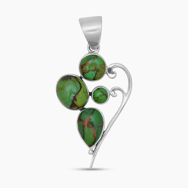 Green Copper Turquoise Silver Pendants