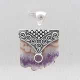 Amethyst Slice Silver Pendant