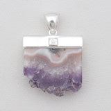 Amethyst Slice Silver Pendant