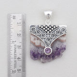 Amethyst Slice Silver Pendant