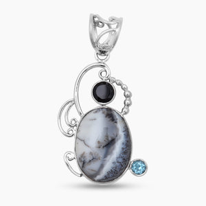 925 Silver Dendritic Opal Pendants