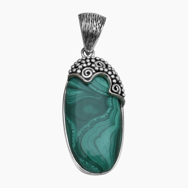 925 Silver Natural Malachite Pendants