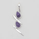 Purple Charoite Silver Designer Pendants