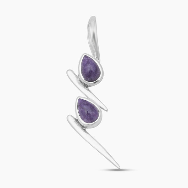 Purple Charoite Silver Designer Pendants