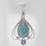 Larimar Gemstone Silver Jewelry Set
