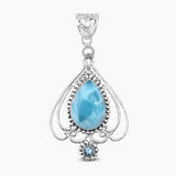Larimar Gemstone Silver Jewelry Set