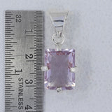 Amethyst Faceted Cut Stone Silver Pendant