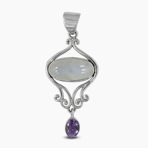 Rainbow Moonstone Silver Pendants