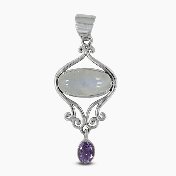 Rainbow Moonstone Silver Pendants
