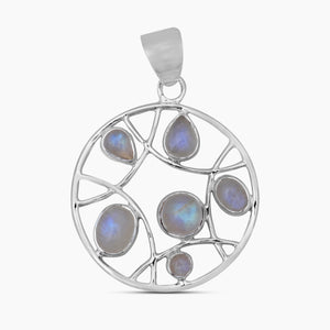 Rainbow Moonstone Silver Pendants