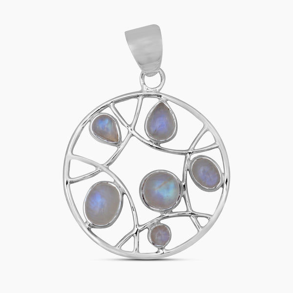 Rainbow Moonstone Silver Pendants