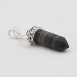 Natural Amethyst Silver Pencil Pendants