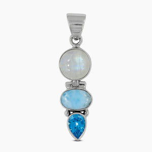 Rainbow Moonstone Silver Pendants