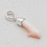 Natural Red Coral Stick Silver Pendants