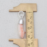 Natural Red Coral Stick Silver Pendants