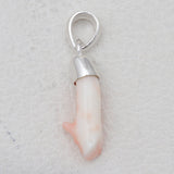 Natural Red Coral Stick Silver Pendants