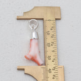 Natural Red Coral Stick Silver Pendants