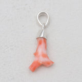 Natural Red Coral Stick Silver Pendants