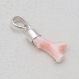 Natural Red Coral Stick Silver Pendants