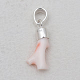 Natural Red Coral Stick Silver Pendants