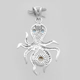 Black Star Octopus Silver Pendants