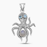 Black Star Octopus Silver Pendants